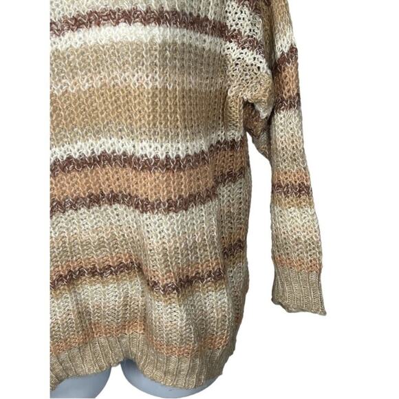 American Eagle Oversized Striped Sweater Chunky Knit Crew Neck Size Small - Picture 5 of 13